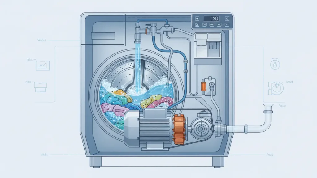 Cómo funciona una lavadora