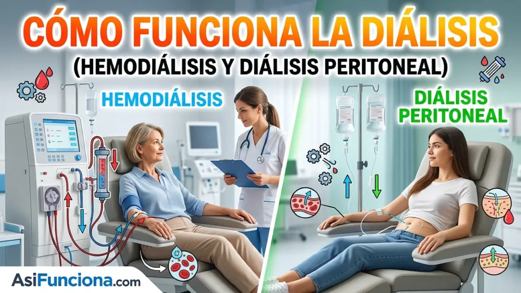 Cómo funciona la diálisis (hemodiálisis y diálisis peritoneal)