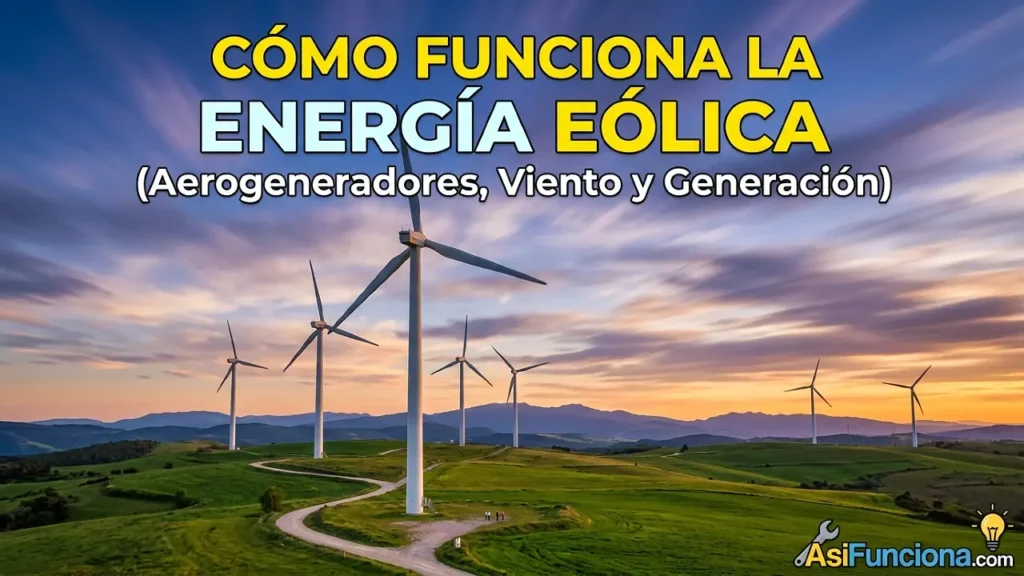 Cómo funciona la energía eólica (aerogeneradores, viento y generación)