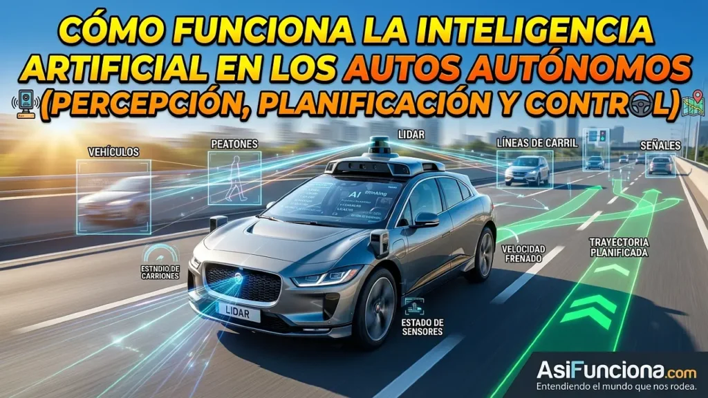Cómo funciona la inteligencia artificial en coches autónomos (percepción, planificación y control)