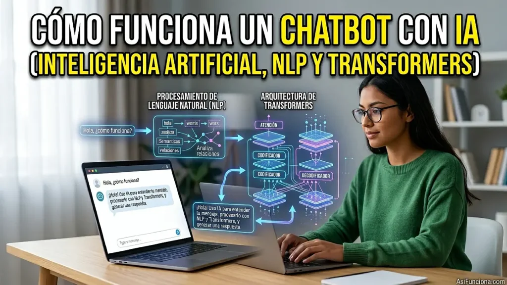 Cómo funciona un chatbot con IA (inteligencia artificial, NLP y transformers)