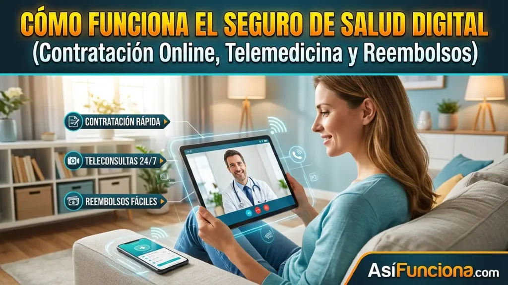 Cómo funciona un seguro de salud digital (contratación online, telemedicina y reembolsos)