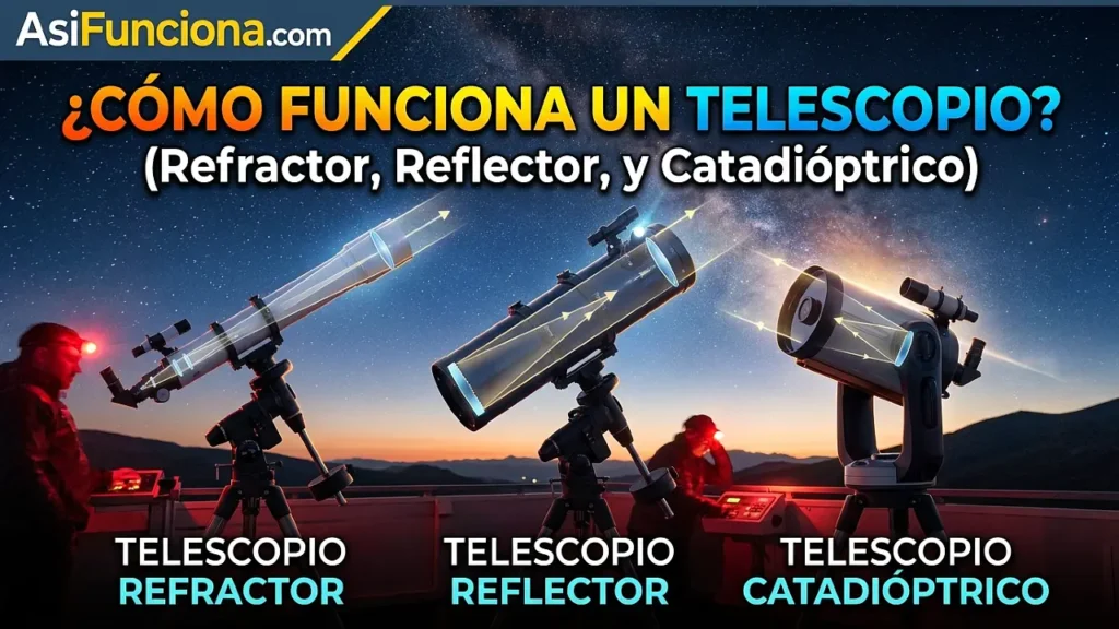 Cómo funciona un telescopio (refractor, reflector y catadióptrico)